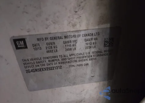 2014 Buick Regal Turbo/E-Assist Premium I from USA, damaged, VIN 2G4GN5EXXE9221312